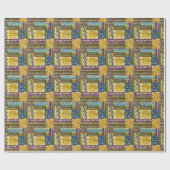 Papier Cadeau Rajasthan Indian, Patchwork Tapis Texture. (Plat)