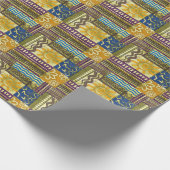 Papier Cadeau Rajasthan Indian, Patchwork Tapis Texture. (Coin)
