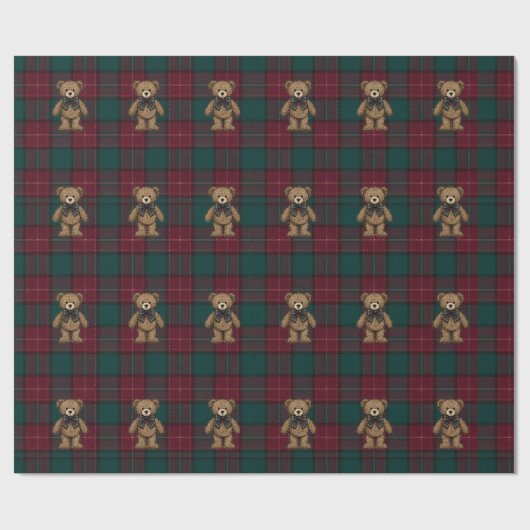 Papier Cadeau Ralph Lauren Inspired Tartan Plaid Wrapping Paper (Plat)