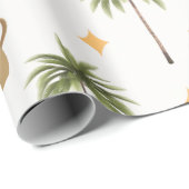 Papier Cadeau Ramadan Coffee & Dates Seamless Pattern (Coin rond)