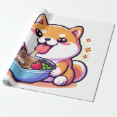 Papier Cadeau Ramen-Loving Shiba Inu Wrapping Paper – Cute & Pla (Déroulé)