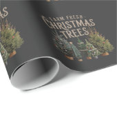 Papier Cadeau Ramenez à la ferme des arbres de Noël frais (Coin rond)