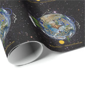 Papier Cadeau Randonnée Notre Planète Hiker's Soul Compass Space (Coin rond)