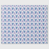 Papier Cadeau Rangée d'acanthe en bleu et violet (Plat)