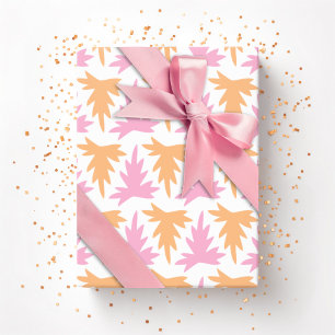 Papier Cadeau Rangée d'acanthe en rose et orange