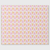 Papier Cadeau Rangée d'acanthe en rose et orange (Plat)