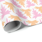 Papier Cadeau Rangée d'acanthe en rose et orange (Coin rond)