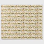Papier Cadeau Rangée de lapins chiots (Plat)