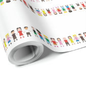 Papier Cadeau Rangée Enfants (Coin rond)