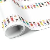 Papier Cadeau Rangée Enfants (Coin rond)