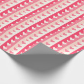 Papier Cadeau Rangées de coeur (Coin)