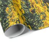 Papier Cadeau Rangées de tournesol (Coin rond)