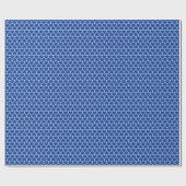 Papier Cadeau Rangées simples de petits cœurs bleu foncé sur fon (Plat)