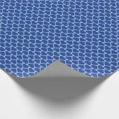 Papier Cadeau Rangées simples de petits cœurs bleu foncé sur fon (Coin)