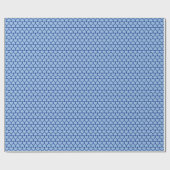 Papier Cadeau Rangées simples de petits cœurs bleus pâles sur fo (Plat)