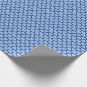 Papier Cadeau Rangées simples de petits cœurs bleus pâles sur fo (Coin)