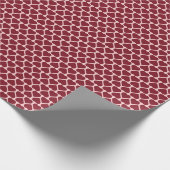 Papier Cadeau Rangées simples de petits cœurs rouges sur fond ro (Coin)