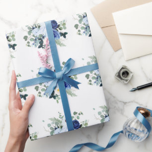 Papier Cadeau Ranunculus Anemone Hydrangea Rose arrière - plan b