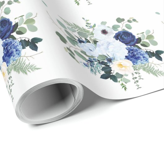 Papier Cadeau Ranunculus Anemone Hydrangea Rose arrière - plan b (Coin rond)