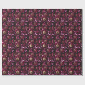 Papier Cadeau Ranunculus pourpre foncé, Gros Plan. (Plat)