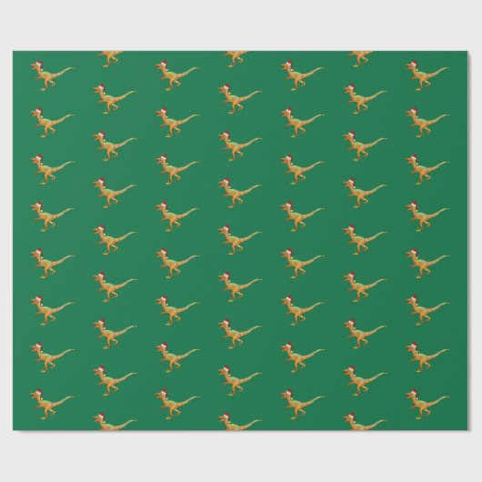 Papier Cadeau Rapporteure de dinosaures de Noël (Plat)