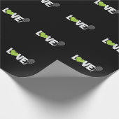 Papier Cadeau Raquette de tennis "Love" (Coin)