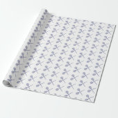 Papier Cadeau Raquettes de squash croisées bleues (Déroulé)