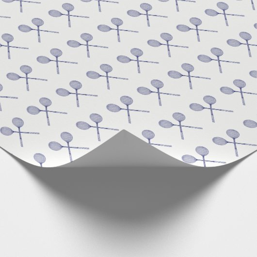 Papier Cadeau Raquettes de squash croisées bleues (Coin)