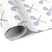 Papier Cadeau Raquettes de squash croisées bleues (Coin rond)