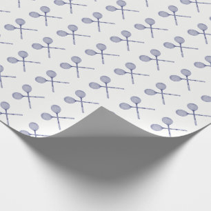 Papier Cadeau Raquettes de squash croisées bleues