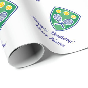 Papier Cadeau Raquettes de tennis traversées sports Anniversaire