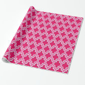 Papier Cadeau Raspberry Hot Pink White Marocain #4DS (Déroulé)