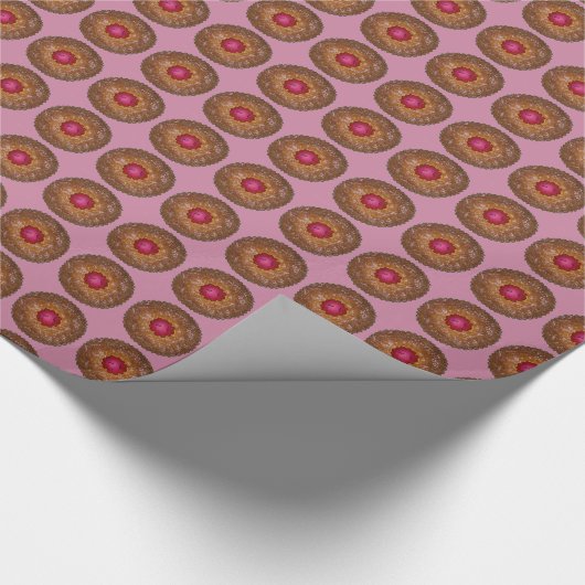 Papier Cadeau Raspberry Linzer Torte Noël Cookie Holiday (Coin)