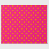 Papier Cadeau Raspberry Rose Orange Points DIY Couleurs (Plat)