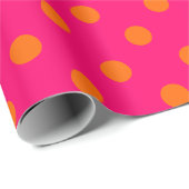 Papier Cadeau Raspberry Rose Orange Points DIY Couleurs (Coin rond)