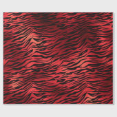 Papier Cadeau Raspberry Ruby Black Tiger Animal Red Metallic (Plat)