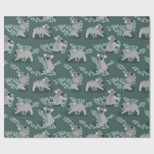 Papier Cadeau Rassemblement de koala (Plat)