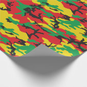 Papier Cadeau Rasta Flag Colors Camouflage Print (Coin)