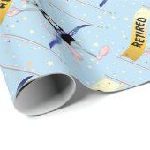 Papier Cadeau Rat Race Drôle Retraite (Coin rond)