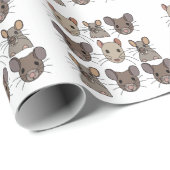 Papier Cadeau Rat Souris Fête des animaux (Coin rond)