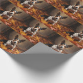 Papier Cadeau Rat Terrier à l'automne Feuilles automne Inspire (Coin)