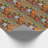 Papier Cadeau Rat Terrier Chien Moisson Automne Thankgiving (Coin)