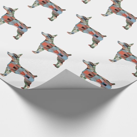 Papier Cadeau Rat Terrier Chien race Geo Silhouette Plaid (Coin)