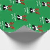 Papier Cadeau Raton laveur amusant avec des cerfs Noël (Coin)