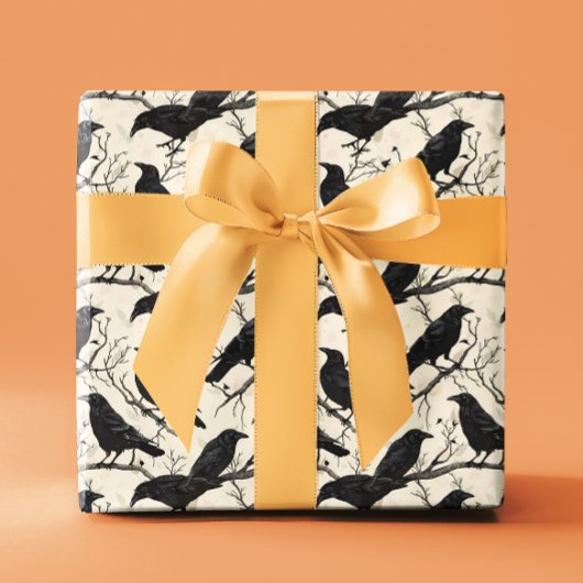 Papier Cadeau Raven Halloween Crow automne