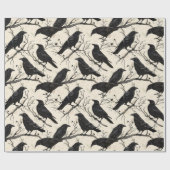 Papier Cadeau Raven Halloween Crow automne (Plat)