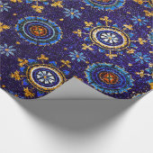 PAPIER CADEAU RAVENNA BYZANTINE MOSAÏQUES, ÉTOILES, NUIT BLEUE S (Coin)