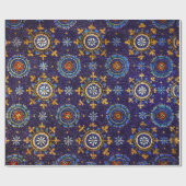 PAPIER CADEAU RAVENNA BYZANTINE MOSAÏQUES, ÉTOILES, NUIT BLEUE S (Plat)