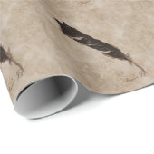 Papier Cadeau Raven's Feather Bird-lover Crow design (Coin rond)