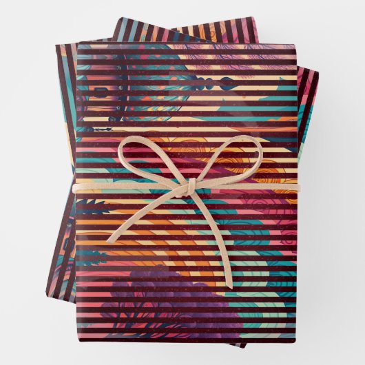 Papier cadeau rayé à dôme fantaisie personnalisé ( (En situation)